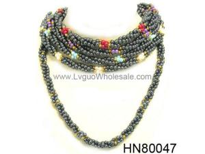 Hematite Beads Stone Chain Choker Fashion Women Necklace